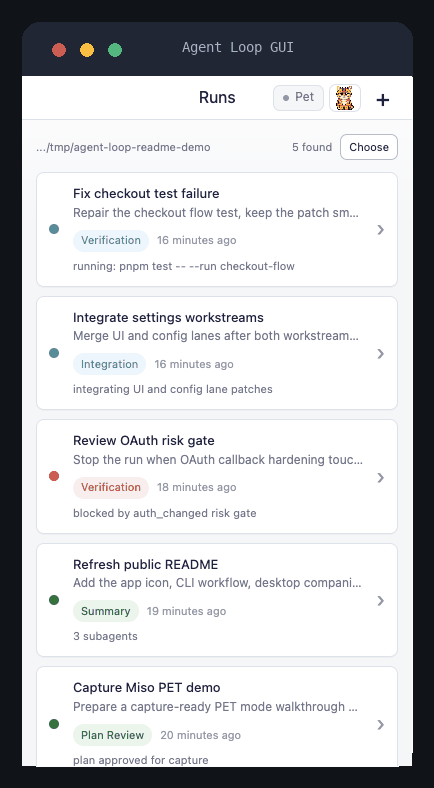 Agent Loop desktop companion demo